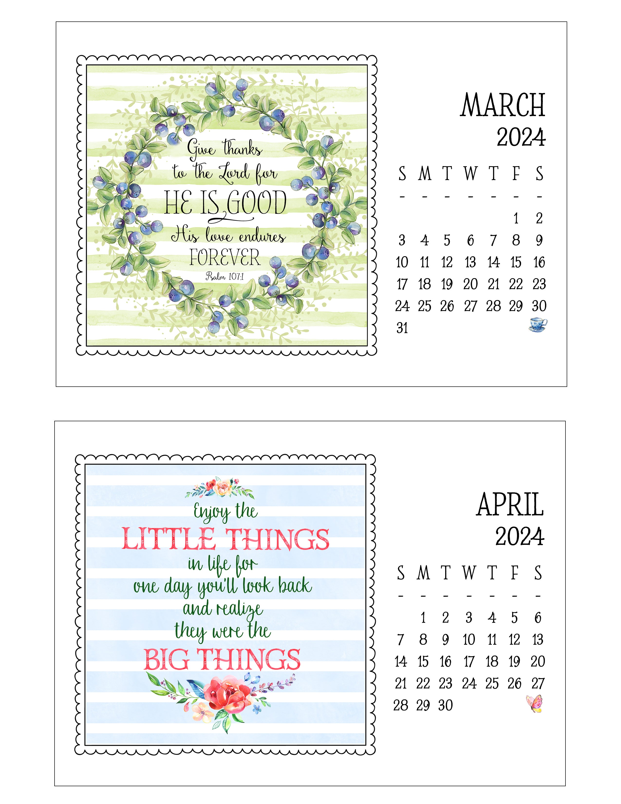 2024 Little Lift Calendar (Refill)