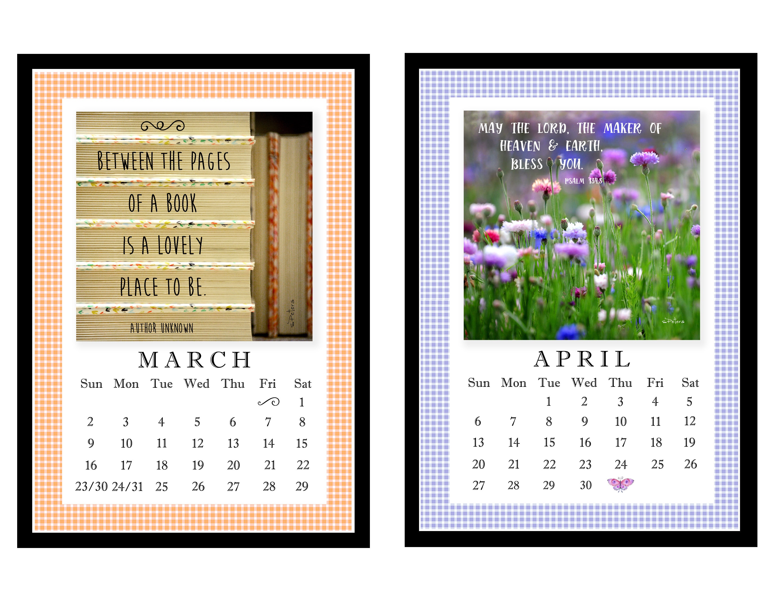 2025 Endearment Calendar with 5x7 Acrylic Frame