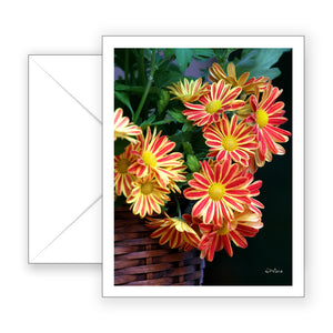 Basket of Mums - Blank Art Card