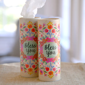 Car Tissue: Bless You Cream Floral