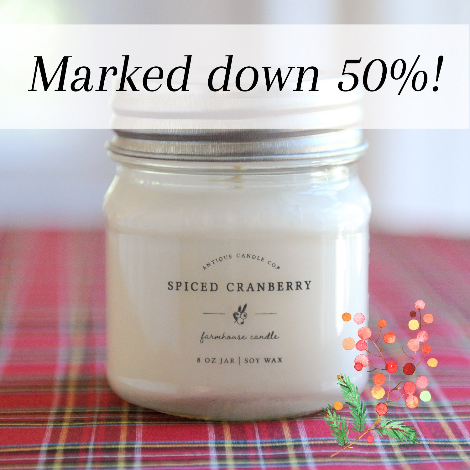 Candle: Spiced Cranberry 8oz