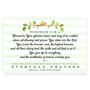 Blessed Be Your Name (Nehemiah 9:5b-6) - Everyday Prayer Card