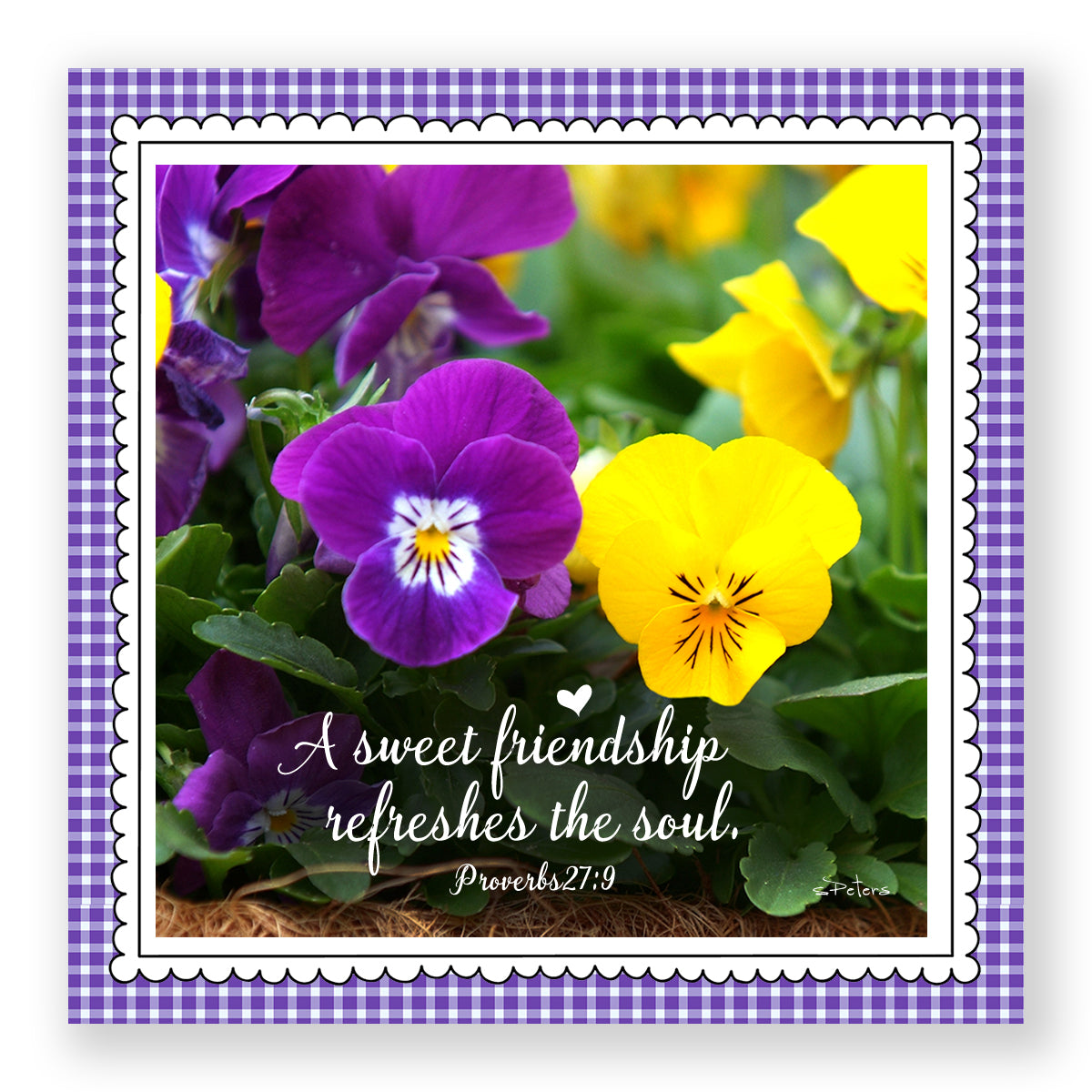 Pair of Pansies (Proverbs 27:9) - Mini Print