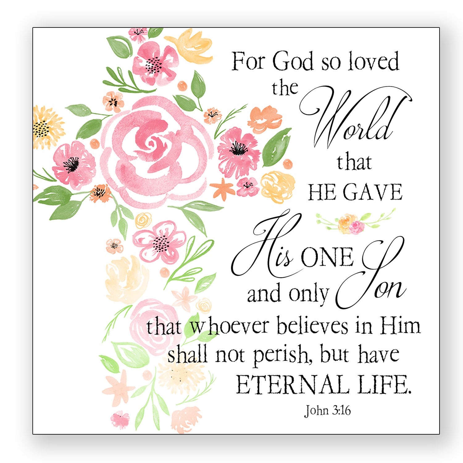 For God So Loved (John 3:16) - Mini Print