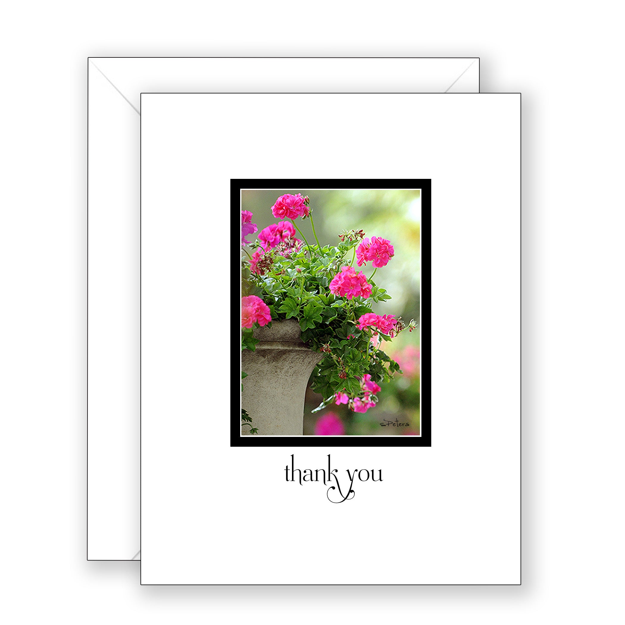 French Geraniums - Thank You Card