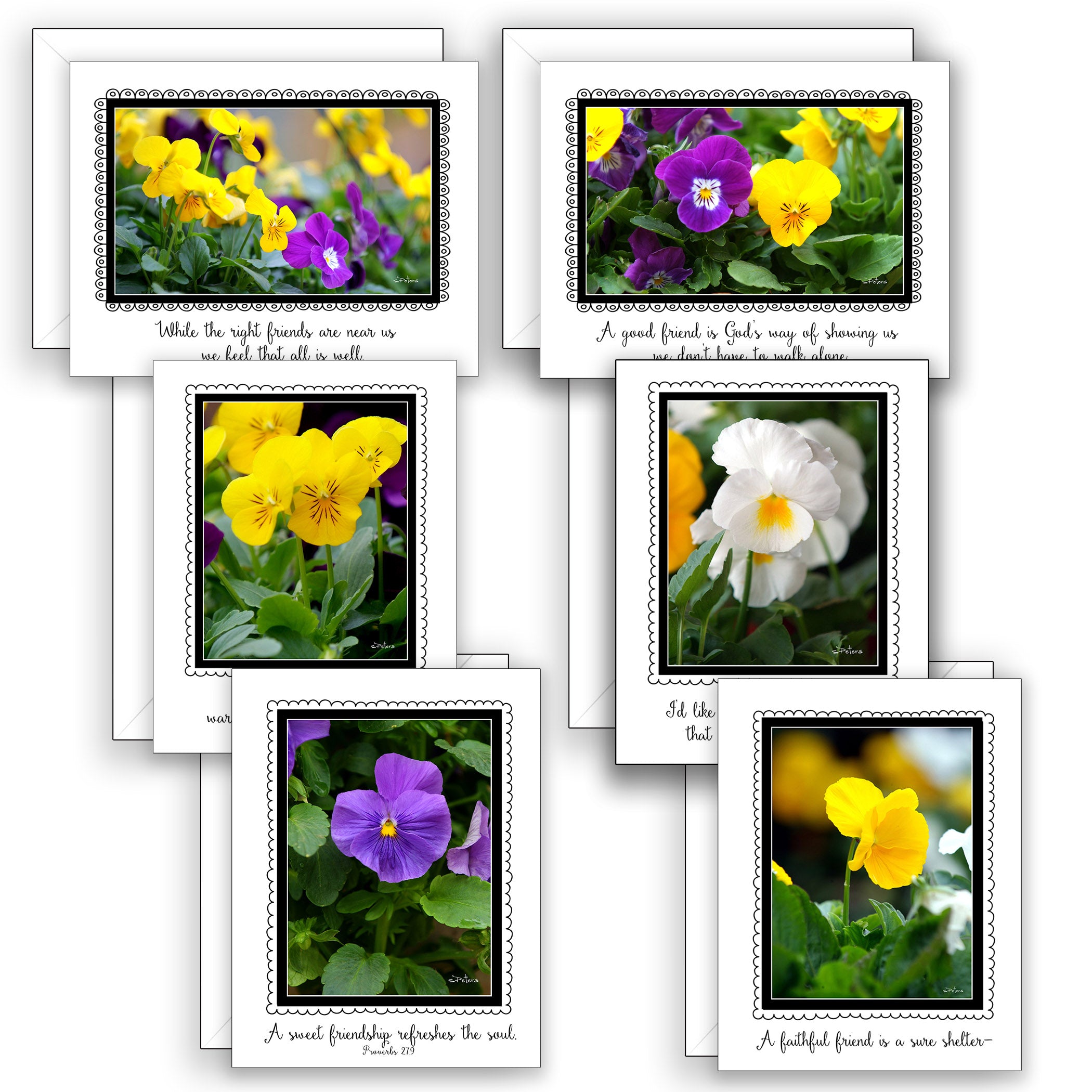 Friendship Pansies Boxed Notecard Collection