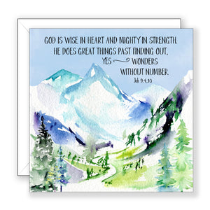 God Is Wise In Heart (Job 9:4,10) - Encouragement Card