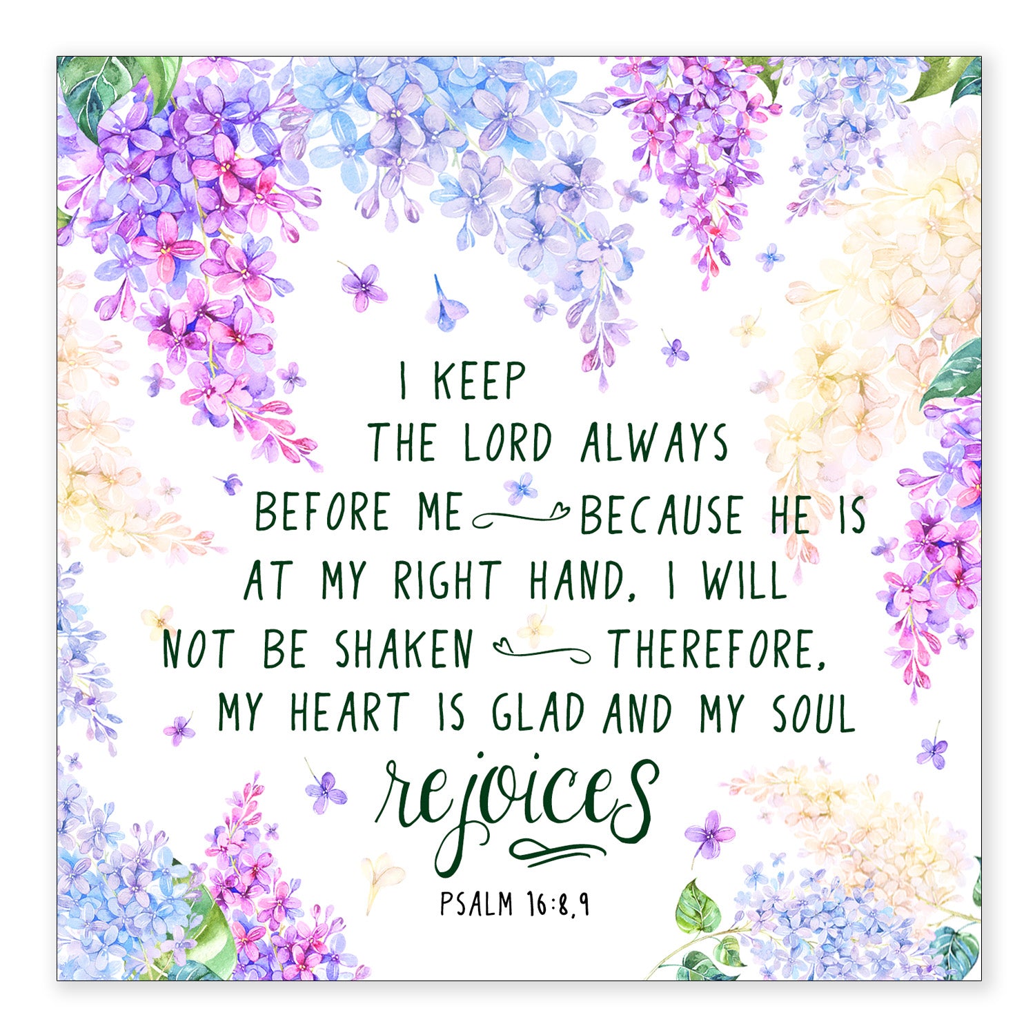 I Keep The Lord (Psalm 16:8,9) - Frameable Print