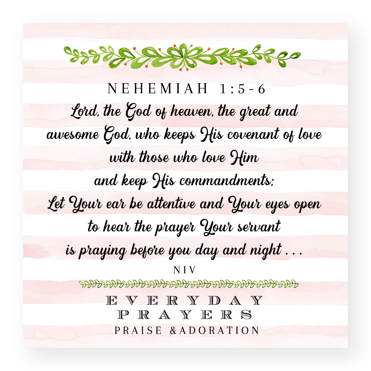 Lord, The God of Heaven (Nehemiah 1:5-6) - Mini Print