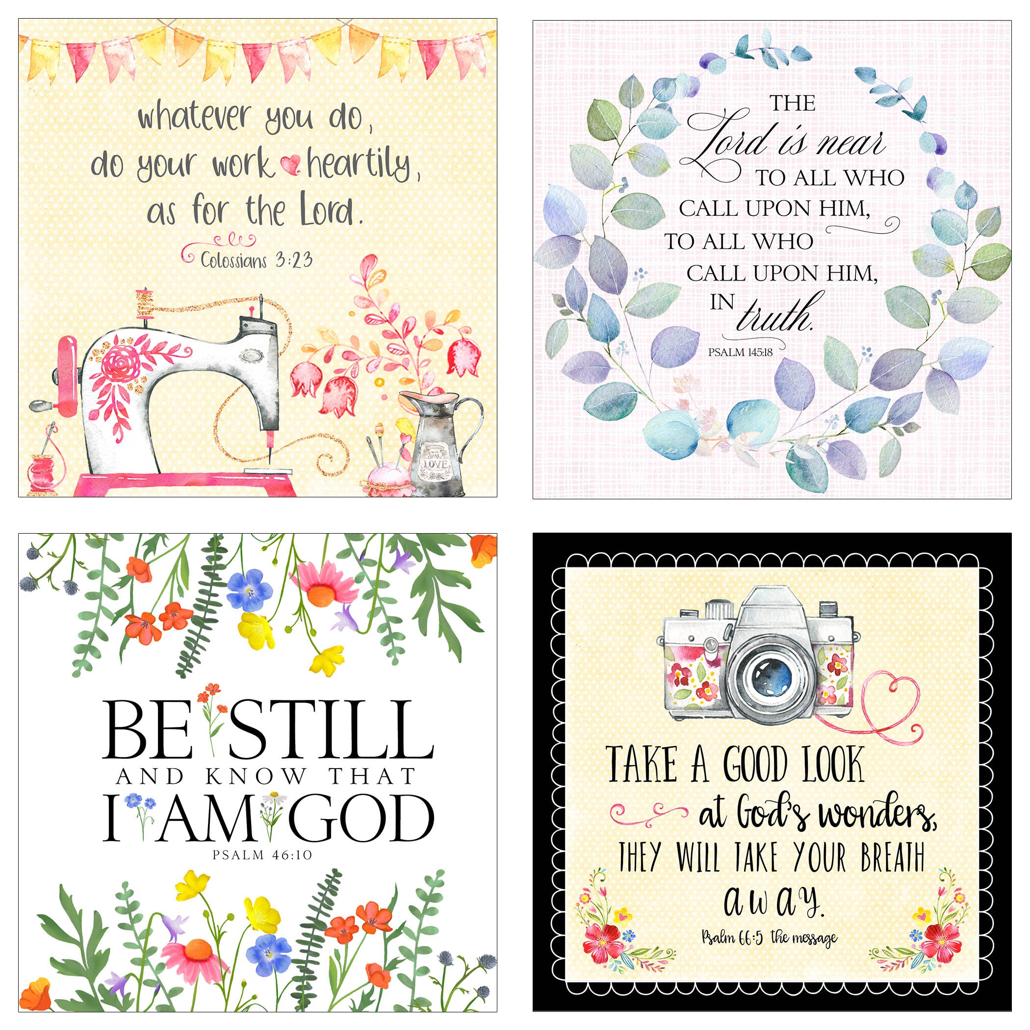 Stop and Consider - 31 Days of Scripture - Boxed Mini Print Collection with Acrylic Holder