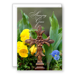 Pansy Cross - Easter Card