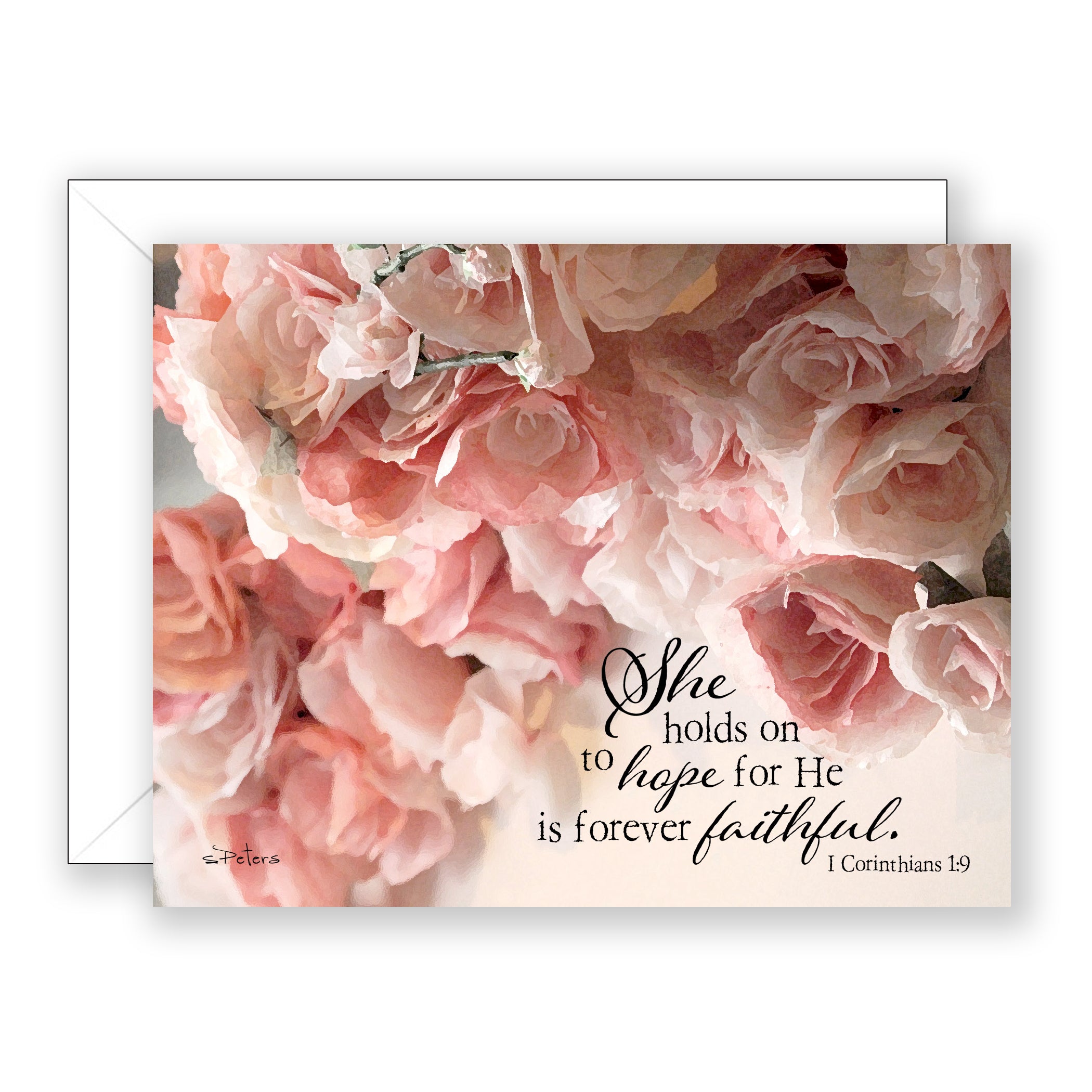 Paper Posies (I Corinthians 1:9) - Encouragement Card (Blank)