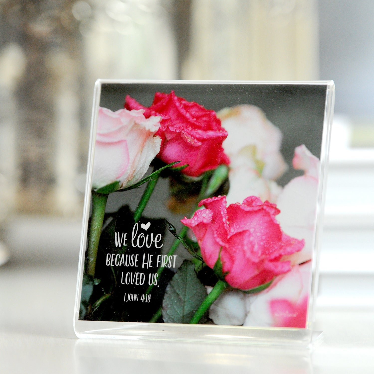 Pink Love (I John 4:19) - Framed Mini Print