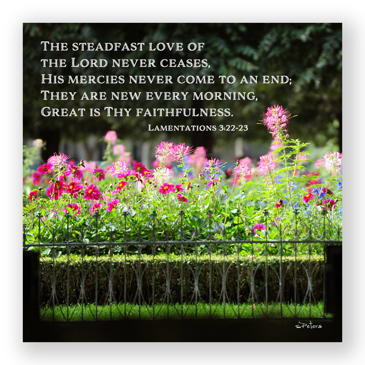 The Gardens of Notre Dame (Lamentations 3:22-23) - Frameable Print