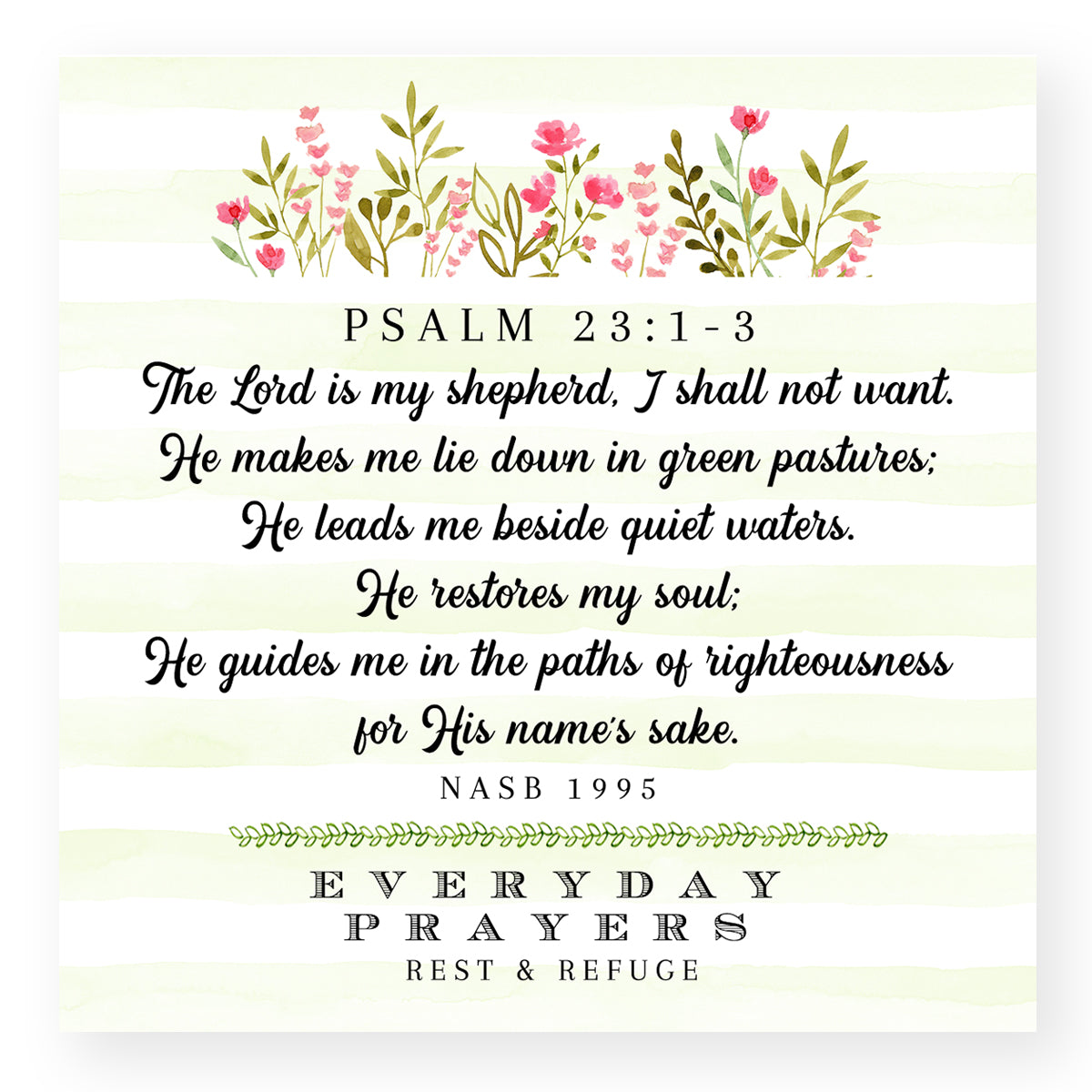 The Lord Is My shepherd (Psalm 23:1-3) - Mini Print