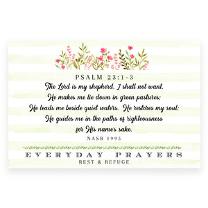 The Lord Is My Shepherd (Psalm 23:1-3) - Everyday Prayer Card