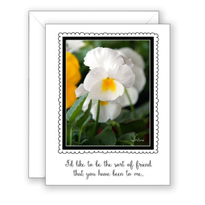 White Pansy - Friendship Card